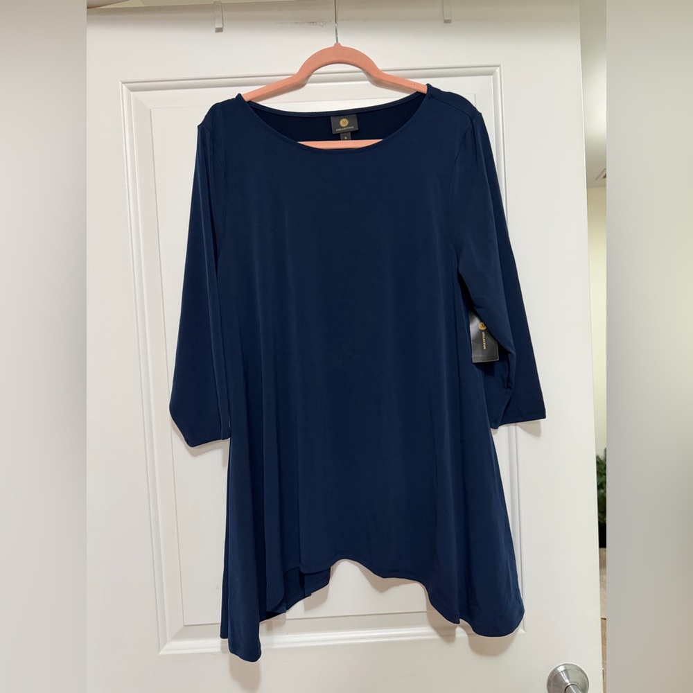 JM Collection Deep Blue Women's Top